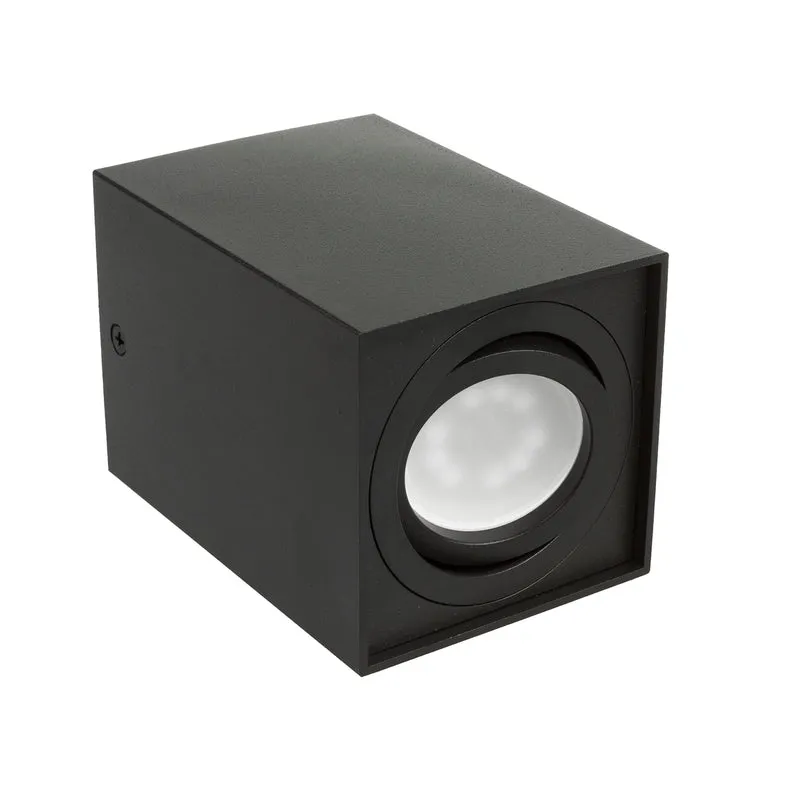 3x Maclean tub / utanpåliggande takarmatur, spot, fyrkantig, aluminium, GU10, 80x80x115mm, svart, MCE426 B + 3x LED-lampa 5W