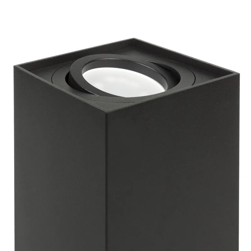 3x Maclean tub / utanpåliggande takarmatur, spot, fyrkantig, aluminium, GU10, 80x80x115mm, svart, MCE426 B + 3x LED-lampa 5W