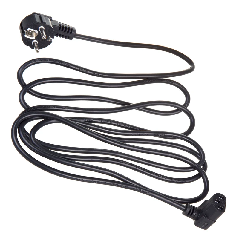 Maclean MCTV-854 IEC-Kabel Strömkabel 3-Stifts Skyddskontakt Till IEC-Kontakt 90 Graders Vinklad Strömkabel Nedåt Svart (3 Meter)