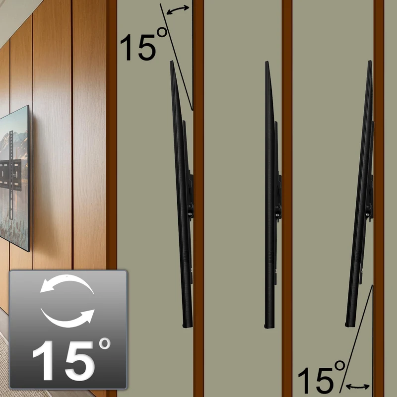 Universal TV Wall Mount Bracket for 26"-65" Screens – Supports Up to 45kg with VESA Compatibility up to 400x400mm – Sleek Black Finish