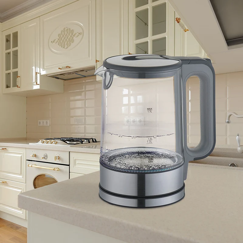 Maestro MR-053 Elektrisk Vattenkokare I Glas Med Innerljus 1,7L 360 Graders Bas Autoavstängning Antikalkfilter Vattennivåindikator 220-240V, ~50Hz, 2200W