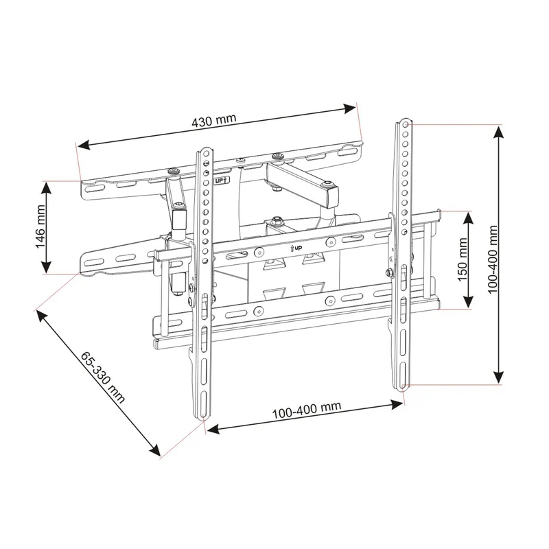 Hållare för LCD-TV / LED 23'' - 60'' 45 kg vertikal och horisontell justering AR-50 ART