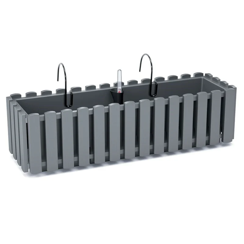 Balkongslåda med krokar Boardee Fencycase DDEF600W grå