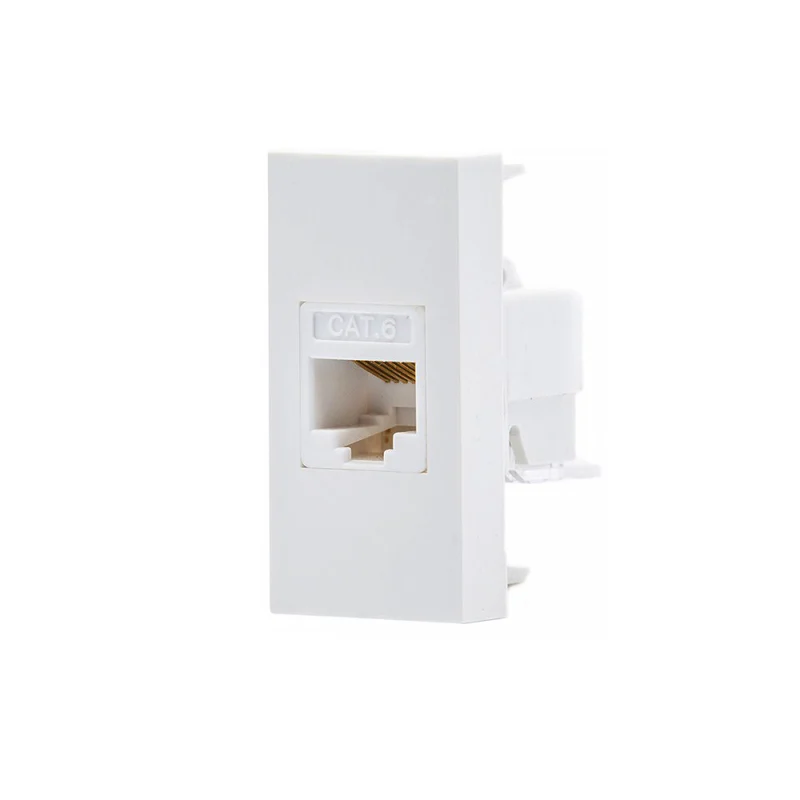 Maclean MCE725W LAN-Uttag CAT.6 Universellt Nätverksuttag Modulärt Vägguttag Infällt Uttag Vägguttag Infälld Installation (LAN Uttag, Vit)