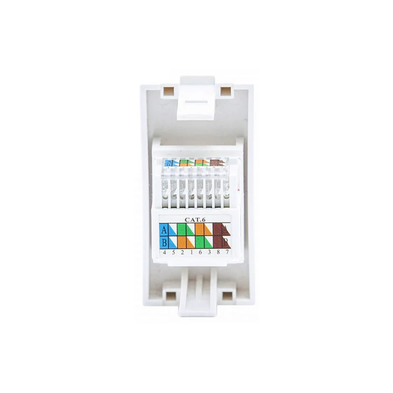Maclean MCE725W LAN-Uttag CAT.6 Universellt Nätverksuttag Modulärt Vägguttag Infällt Uttag Vägguttag Infälld Installation (LAN Uttag, Vit)