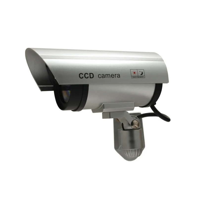 Dummy-kamera med blinkande LED IR1100 S IR utomhus, silver, 2 st