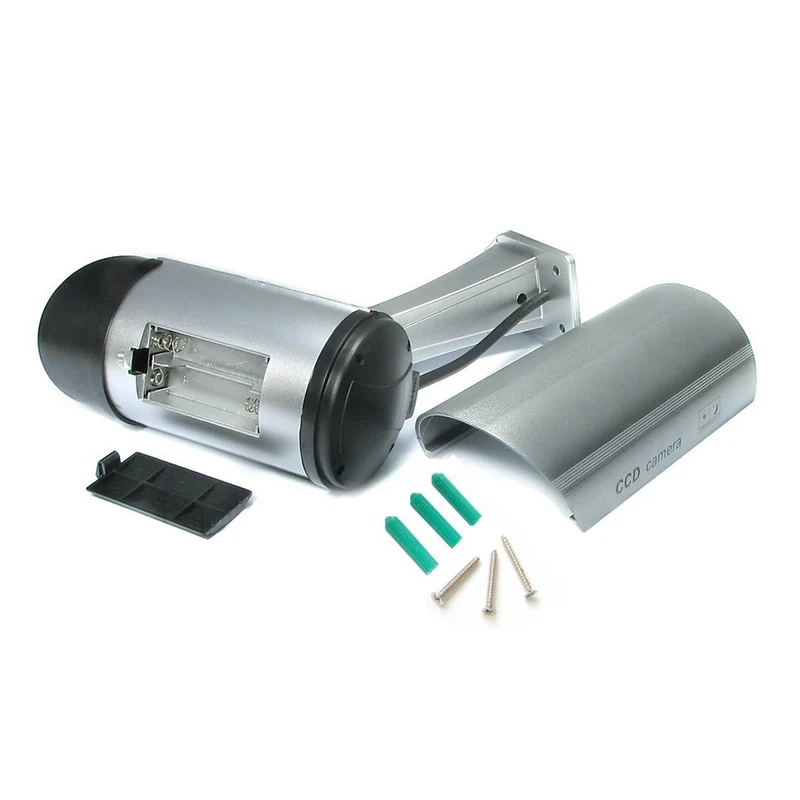 Dummy-kamera med blinkande LED IR1100 S IR utomhus, silver, 2 st