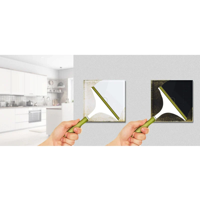Maclean Energy MCE701W Touch-ljusbrytare, enkel, glas, vit med fyrkantig knapp, mått 86x86mm, med knappbelysning