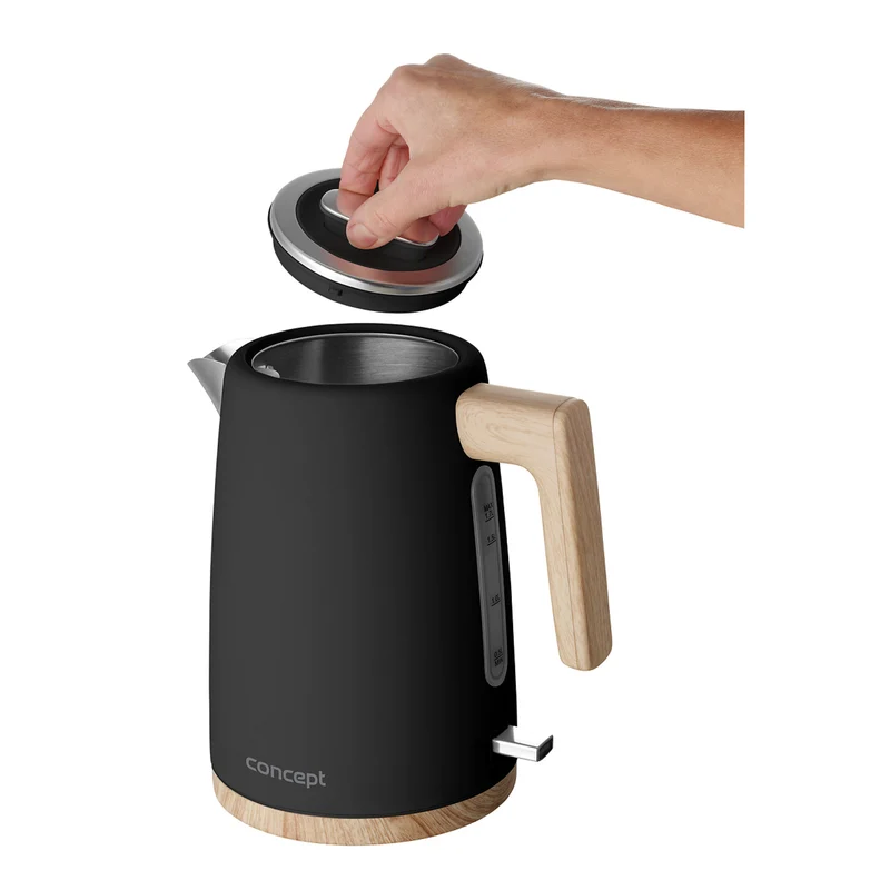 Concept ELWOOD vattenkokare, rostfritt stål, 1,7L, vattennivåindikator, RK3316