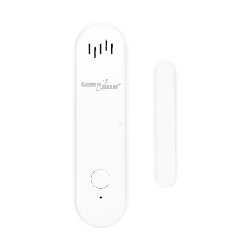 Trådlös kontaktor/öppningssensor via WiFi från GreenBlue, Android/iOS, för dörrar/fönster, 3,0 V DC, LR03x2, med larm, GB478 + 2 st R-03 LR03 AAA-alkaliska batterier från Varta Industrial 4003