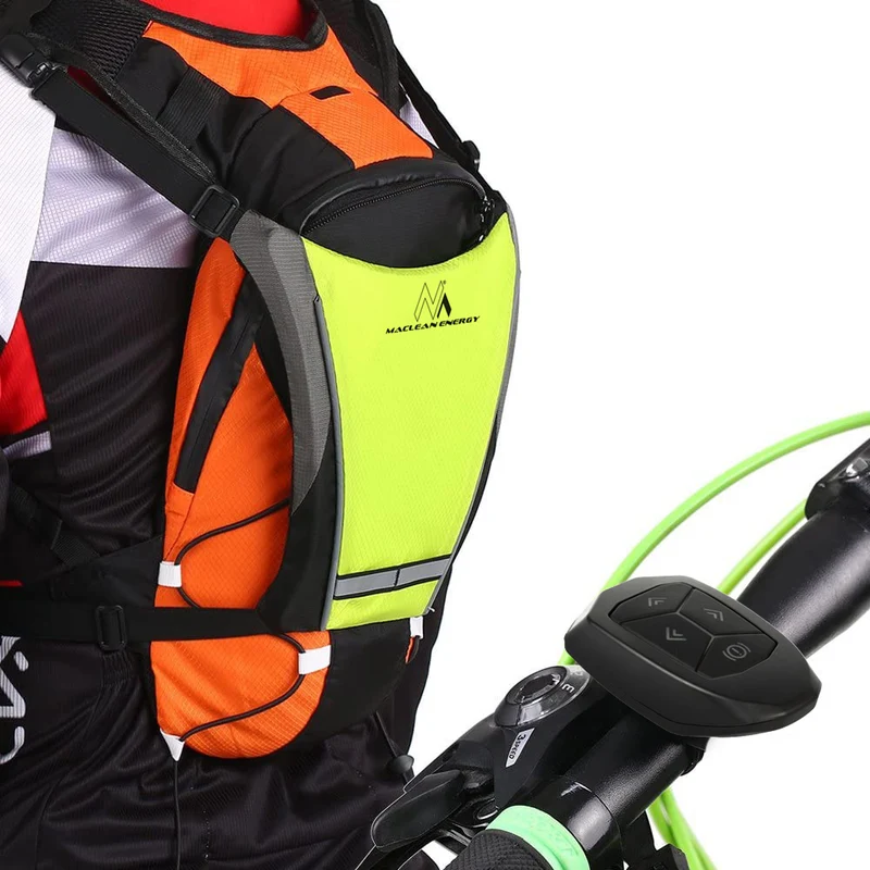 Ryggsäck med LED-signal, med fjärrkontroll, vattentålighet: fjärrkontroll IPx5, ryggsäck IPX2 + sportigt huvudband för telefon MC-825
