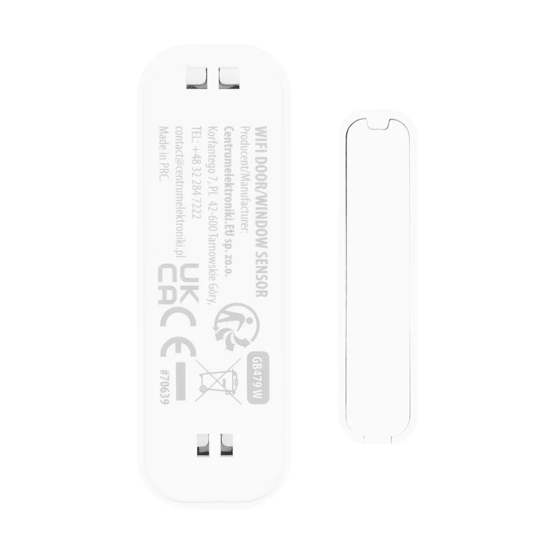 Trådlös kontaktor/öppningssensor med WiFi från GreenBlue, Android/iOS, för dörrar/fönster, 3,0 V DC, LR03x2, GB479, 2 st. + 4 st. AAA-alkaliska batterier Varta Industrial 4003