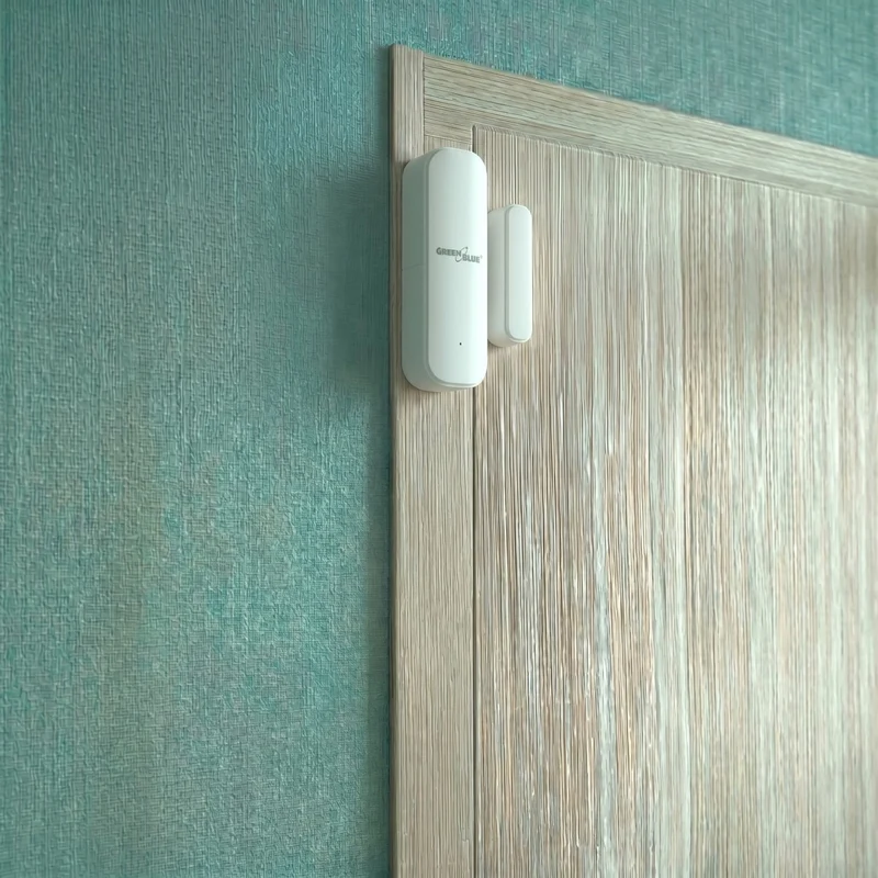 Trådlös kontaktor/öppningssensor med WiFi från GreenBlue, Android/iOS, för dörrar/fönster, 3,0 V DC, LR03x2, GB479, 2 st. + 4 st. AAA-alkaliska batterier Varta Industrial 4003