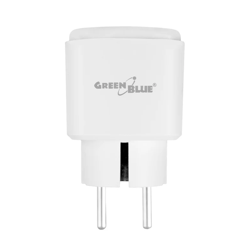 GreenBlue fjärrstyrt WiFi-uttag, Android/iOS/Alexa/Google Home, timer, effektmätare, max 16 A/3840 W, GB735 W, 3 stycken