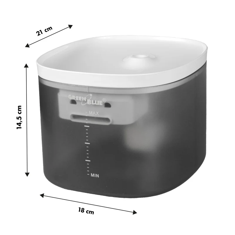 GreenBlue GB392 automatisk vattendispenser / drickare för husdjur + GreenBlue GB393 automatisk matdispenser / matare för husdjur + 60x40cm, 50 st underlag, GB495