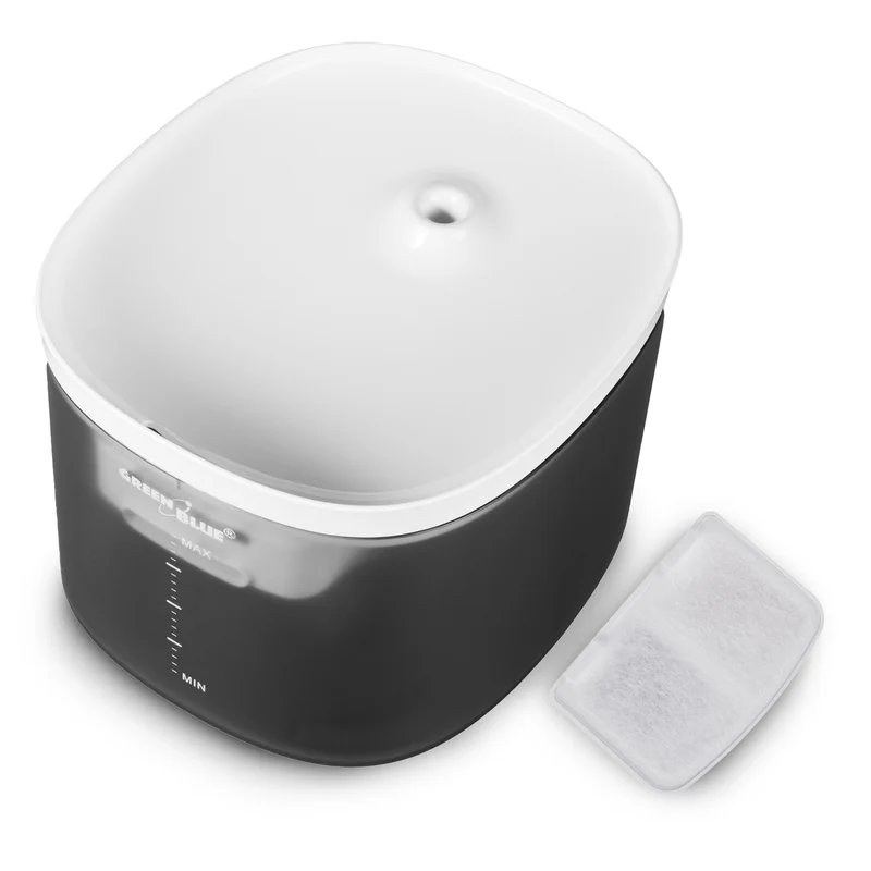 GreenBlue GB392 automatisk vattendispenser / drickare för husdjur + GreenBlue GB393 automatisk matdispenser / matare för husdjur + 60x40cm, 50 st underlag, GB495