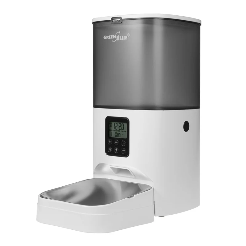 GreenBlue GB392 automatisk vattendispenser / drickare för husdjur + GreenBlue GB393 automatisk matdispenser / matare för husdjur + 60x40cm, 50 st underlag, GB495