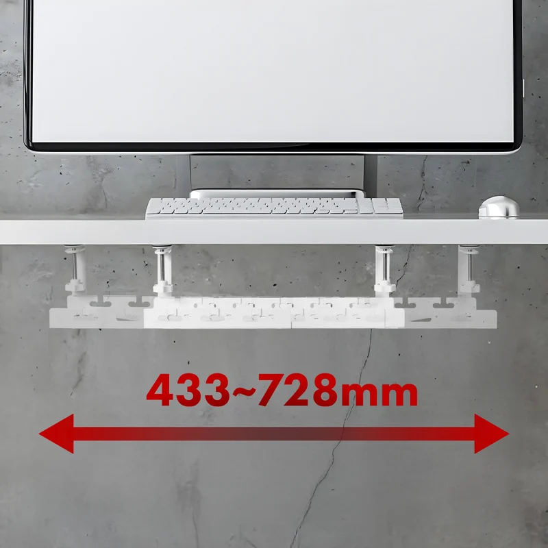 Maclean kabelhanterare under skrivbord, max. belastning 5 kg, max. 728 mm, vit, MC-103 W