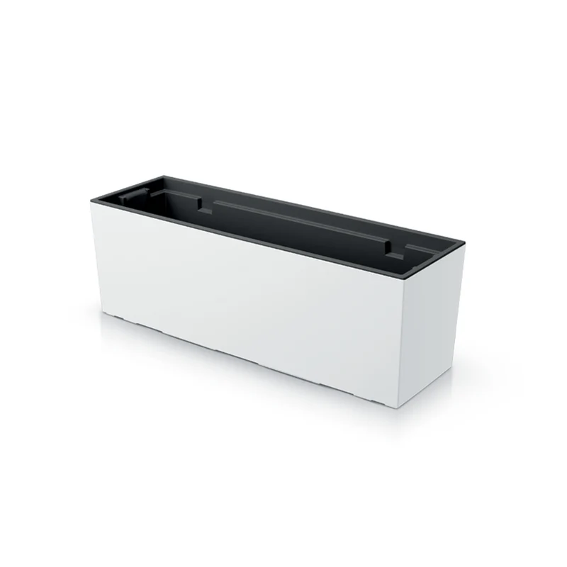 Prosperplast Urbi Case Blomkruka Planteringskruka Med Innerkruka För Inomhus- Och Utomhusbruk Rektangulär Blomkruka UV-Resistent, 77 x 23,5 x 24,6 cm Vit