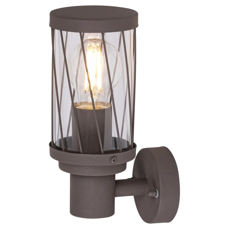 Rabalux Budapest vägglampa för utomhusbruk, IP44, färg: brun, E27-gänga, max 40 W, 8888