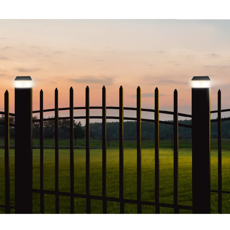 GreenBlue solcellsdriven LED-stolpbelysning, 100x100mm, kuvertskärm, GB128, 4 delar