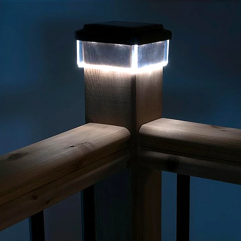 GreenBlue solcellsdriven LED-stolpbelysning, 100x100mm, kuvertskärm, GB128, 4 delar