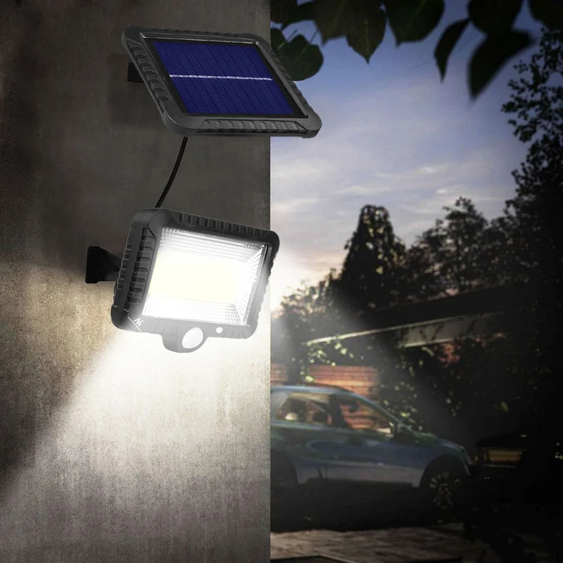 Solcellslampa med rörelsesensor Maclean, IP44, 5W, 400lm, 6000K, litiumbatteri 1300 mAh, 5,5V DC MCE438, 4 stycken