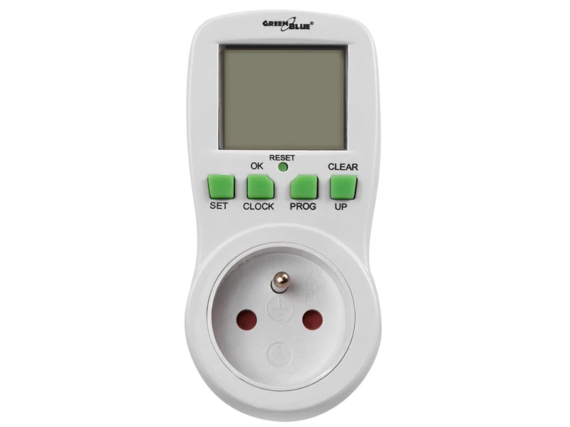 French Plug Digital Time / Timer Switch med GreenBlue GB107-stift