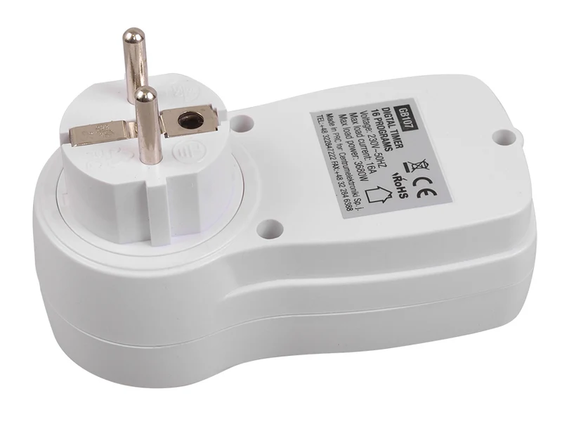 French Plug Digital Time / Timer Switch med GreenBlue GB107-stift