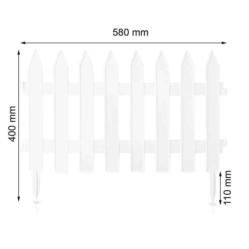 Garden Classic trädgårdsstaket IP£SU2 S449 3,6 m vit. Robust konstruktion, enkel montering. Höj trädgårdens charm, dela blomsterbäddar & gräsmattor. Tillverkat av PROSPERPLAST för hållbarhet och stil.