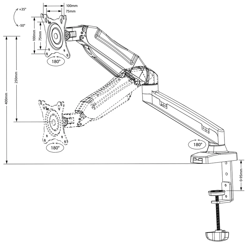 Maclean MC-860 + MC-764 vridbart stativ för bärbar dator