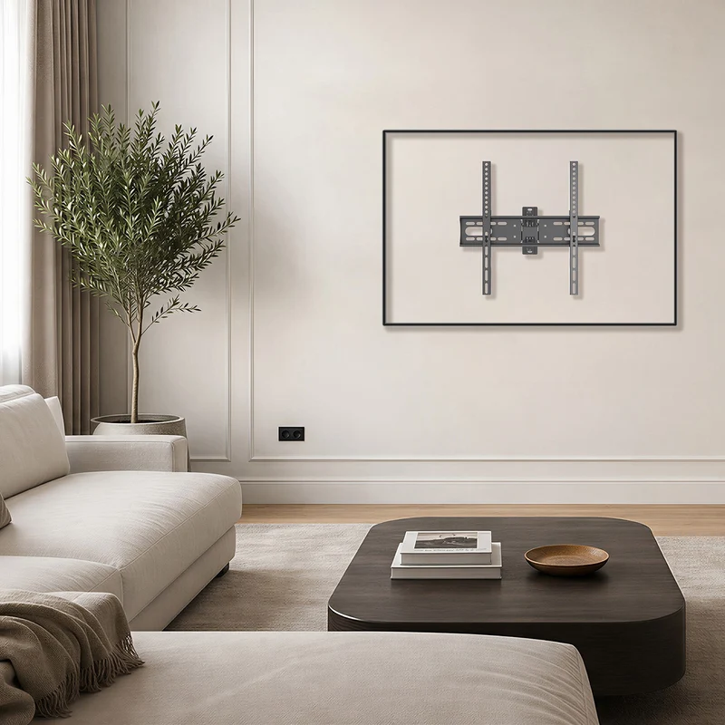 TV-fäste/hängare Maclean, max VESA 400x400, 32–55 tum, upp till 30 kg, svart, lutningsjustering +2°–-10° och vridning +90°–-90°, MC-191