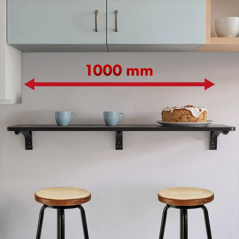 Maclean fällbar hylla/topp, svart, 100x40 cm, max 50 kg, MC-128 B