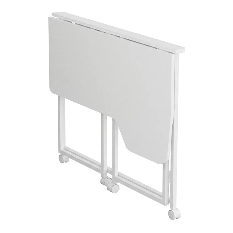 Maclean hopfällbart skrivbord, vitt, flyttbart, 100x65 cm, max. 50 kg, vinklat, L-format, MC-1250 L/W
