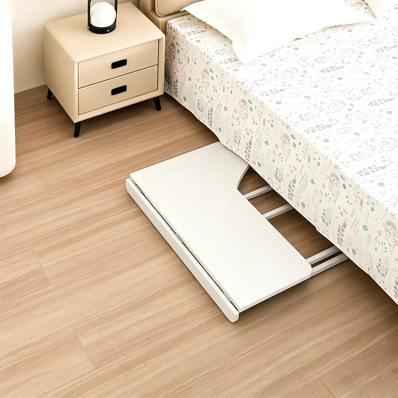 Maclean hopfällbart skrivbord, vitt, flyttbart, 100x65 cm, max. 50 kg, vinklat, L-format, MC-1250 L/W