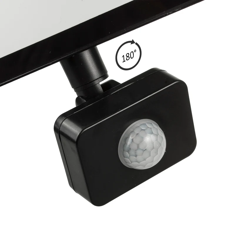 2x LED-strålkastare med Maclean rörelsedetektor, slim 30W, 2400lm, neutral vit (4000K), IP44, MCE630 NW PIR