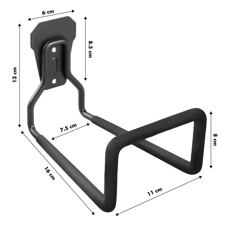 Garageväggfäste Maclean, för däck, trädgårdsredskap, stege, slangar, cyklar, stål, maxbelastning 35 kg, MC-441, 2 st