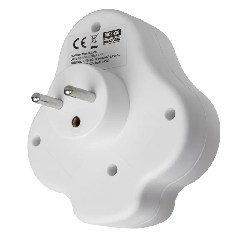 Maclean-eluttag, grenuttag med 2 uttag och USB A/C 2,4 A, typ E, 2x16 A, MCE336 E