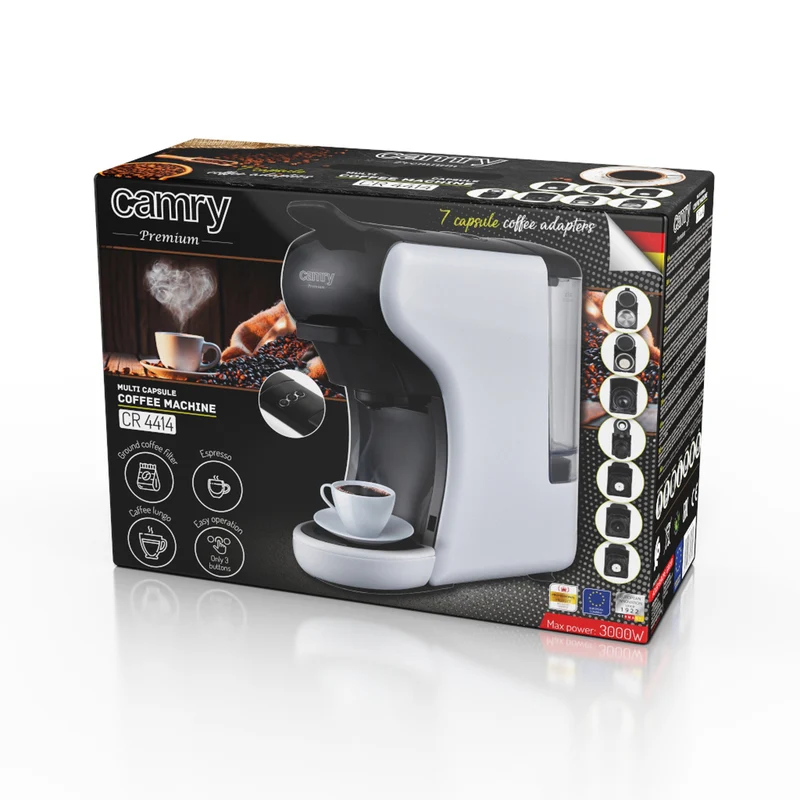 Camry espressomaskin, tryck, flerkapsel, 19 bar, CR 4414