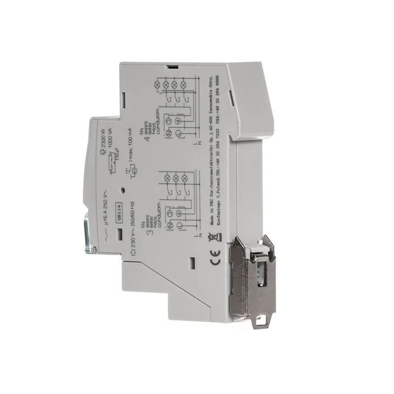 GreenBlue DIN-skenmonterad automatisk trappbelysning, 30s-10m styrning, max 2300 W, GB114, 3 st