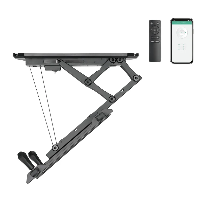 Maclean elektriskt takfäste för TV, TUYA-stöd, max VESA 600x400, för sluttande väggar, fjärrkontroll, 32"-70", 35kg, MC-880T