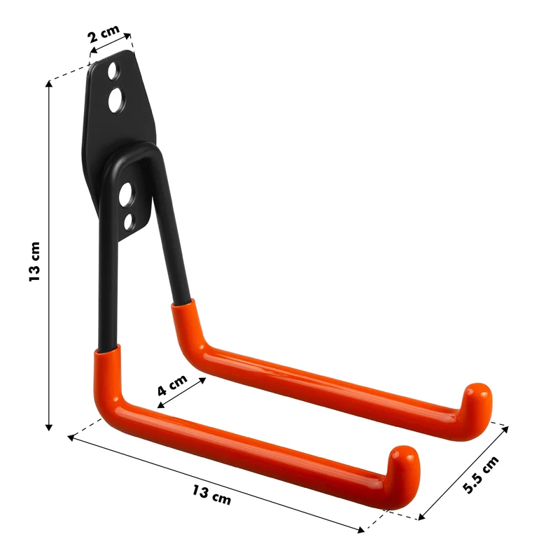 Väggfäste/hängare för garage från Maclean, för däck, trädgårdsredskap, stege, slangar, cykel, max. belastning 50 kg, MC-443, 4 st.