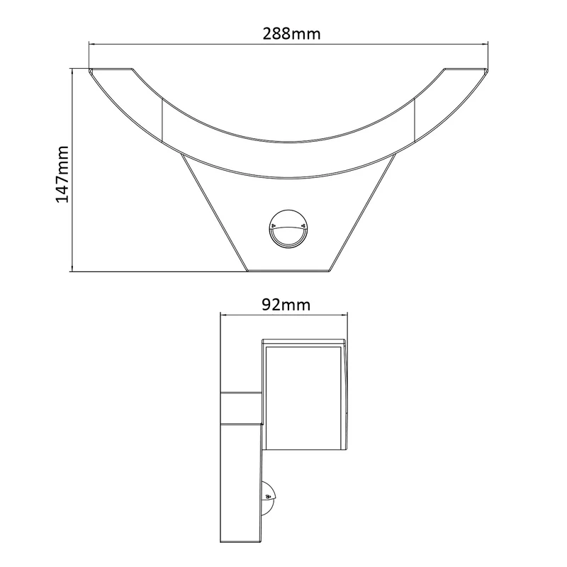 Maclean LED-lampa med rörelsesensor, PIR-sensor, vit, 10 W, IP54, 800 lm, MCE290 W, 4 st