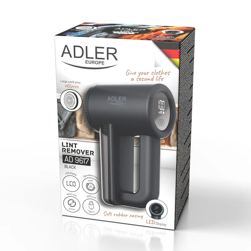 Adler tygskärare, LCD-display, 3 hastigheter, svart, AD 9617 black