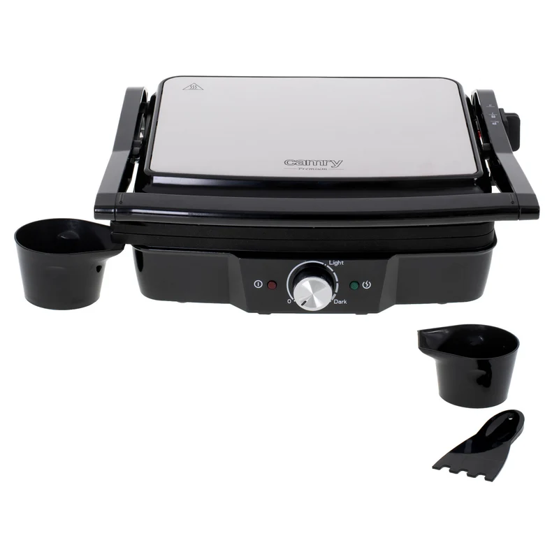 Camry elektrisk grill, stor yta 28x23 cm, temperaturreglering, maximal effekt 2500 W, CR 3053