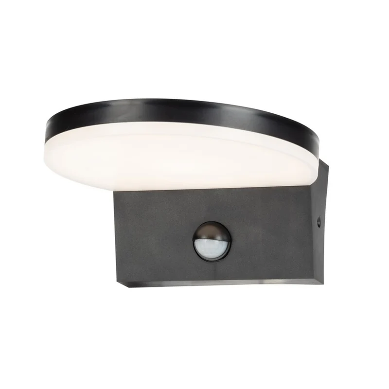 Rabalux vägglampa för utomhusbruk, rörelsesensor, 9W, svart, Batida
