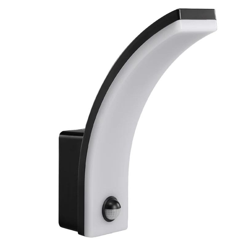 Maclean rörelsesensor LED-lampa, PIR rörelsesensor, svart, 20W, IP65, 2000lm, neutralvit (4000K) MCE512 B, 2 st