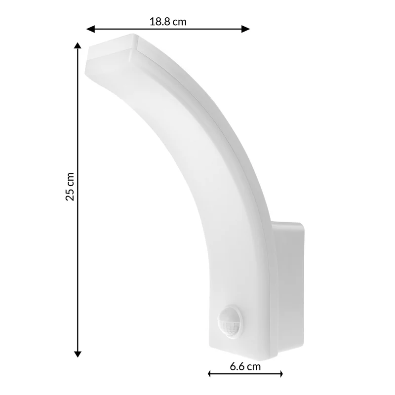 Maclean rörelsesensor LED-lampa, PIR rörelsesensor, vit, 20W, IP65, 2000lm, neutralvit (4000K) MCE512 W, 2 st