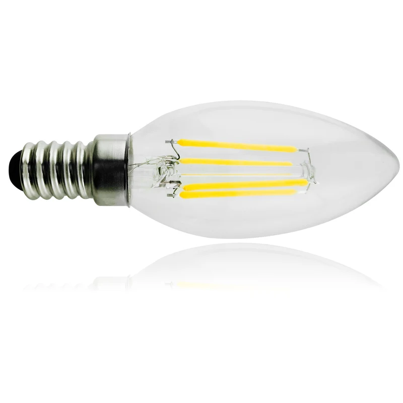 6x Maclean, Filament LED E14, 4W, 230V, WW varmvit 3000K, 400lm, Retro edison dekorativt ljus C35, MCE285