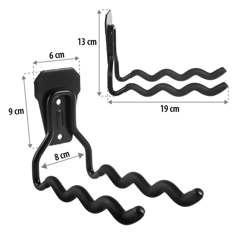 Maclean väggfäste, för verktyg, hjul, stege, cykel, stål, max. belastning 30kg, MC-486, 4 st